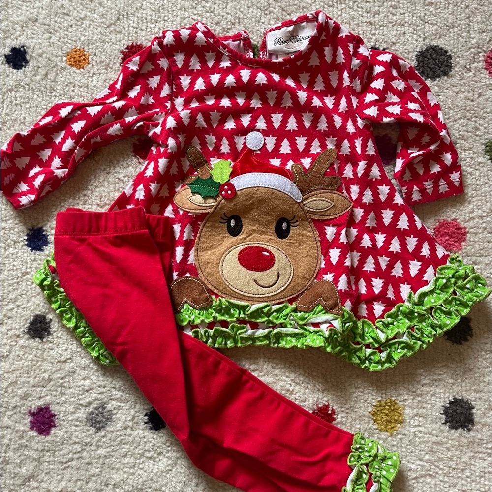 2T Red Christmas Reindeer Outfit